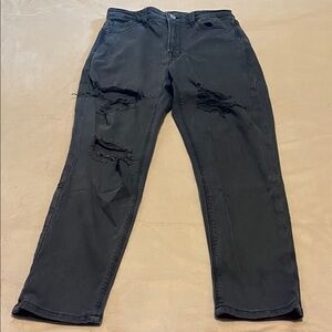 American Eagle Outfitters Women's dark grey High Rise Mom Jeans - 0 short